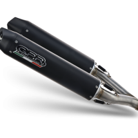 Pot echappement compatible avec Aprilia Dorsoduro 750 2008-2016, Furore Nero, Paire de pot d'échappement homologuées, livrées avec db killer amovible et raccords spécifiques 