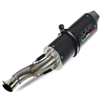 Pot echappement compatible avec Aprilia Mana 850 Gt 2007-2016, Furore Nero, Pot échappement homologué et légal, silencieux avec mi-collecteur y db killer amovible 