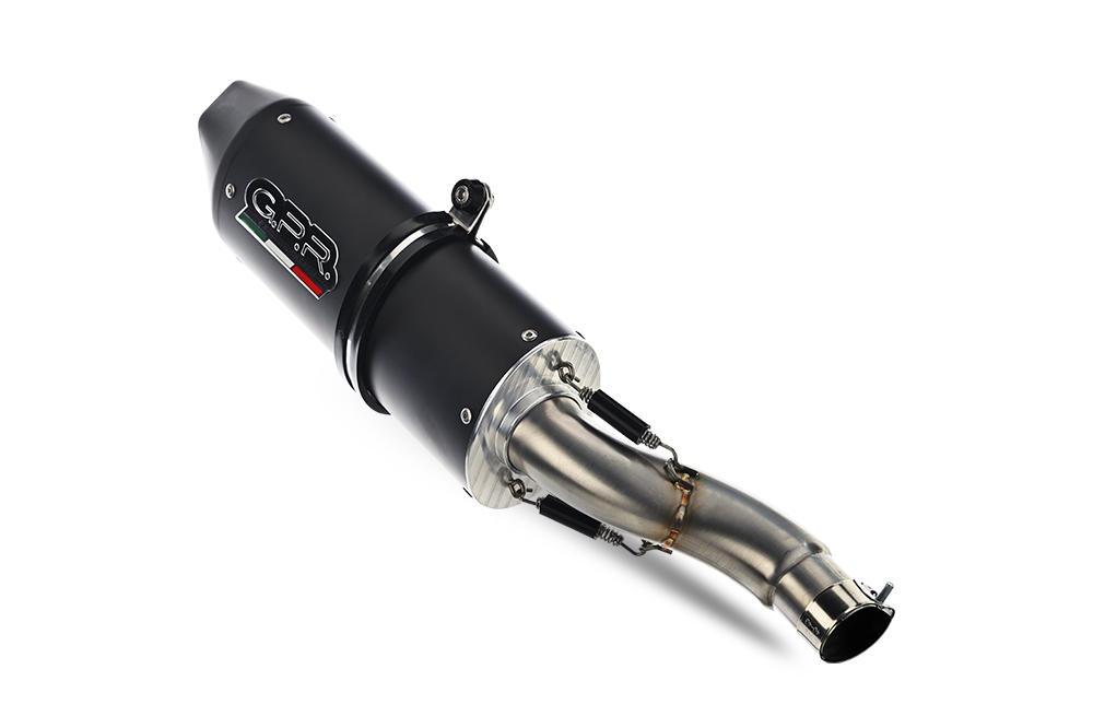 GPR pot echappement compatible avec  Bmw F 650 Cs Scarver 2005-2016, Furore Nero, Échappement légal, homologué,silencieux avec catalyseur, db killer amovible et tuyau de liaison spécifique 