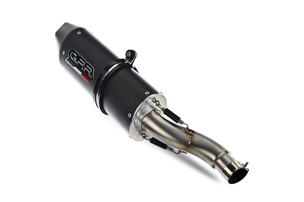 Pot echappement compatible avec Ktm Lc8 Smt 990 2008-2014, Furore Nero, Paire de pot d'échappement homologuées avec des catalyseurs , montage avec brides spécifiques, livrées avec db killers amovible 