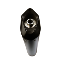 Pot echappement compatible avec Piaggio Vespa LX - LXV 125 2010-2014, FURORE NERO, Pot d'échappement complet racing, compris de collecteur et db killer amovible, sans homologation 