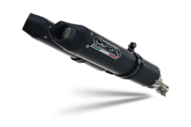Pot echappement compatible avec Aprilia Dorsoduro 1200 2011-2016, Furore Evo4 Nero, Paire de pot d'échappement homologuées, livrées avec db killer amovible et raccords spécifiques 