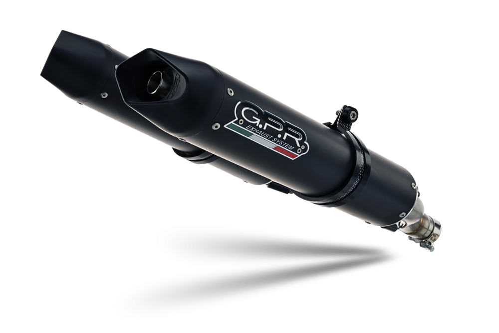 Pot echappement compatible avec Aprilia Dorsoduro 750 2008-2016, Furore Nero, Paire de pot d'échappement homologuées, livrées avec db killer amovible et raccords spécifiques 