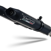 Pot echappement compatible avec Aprilia Dorsoduro 750 2008-2016, Furore Nero, Paire de pot d'échappement homologuées, livrées avec db killer amovible et raccords spécifiques 