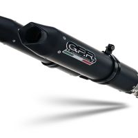 Pot echappement compatible avec Aprilia Shiver 750 Gt 2007-2016, Furore Nero, Double pot échappement racing, avec les tuyaux de liaison, article sans homologation 