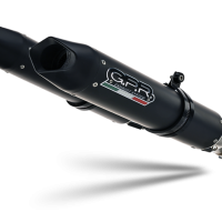 Pot echappement compatible avec Aprilia Dorsoduro 750 2008-2016, Furore Nero, Double pot échappement racing, avec les tuyaux de liaison, article sans homologation 