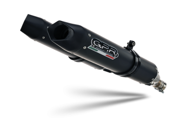 Pot echappement compatible avec Aprilia Shiver 900 2017-2020, Furore Nero, Double pot échappement racing, avec les tuyaux de liaison, article sans homologation 