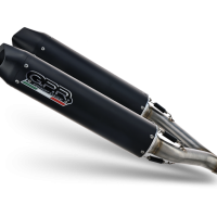 Pot echappement compatible avec Aprilia Dorsoduro 900 2017-2020, Furore Evo4 Nero, Paire de pot d'échappement homologuées, livrées avec db killer amovible et raccords spécifiques 