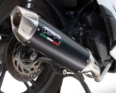 Pot echappement compatible avec Zontes D 350 2023-2025, Furore-X Scooter, Pot échappement complet racing, sans homologation, avec db killer amovible 