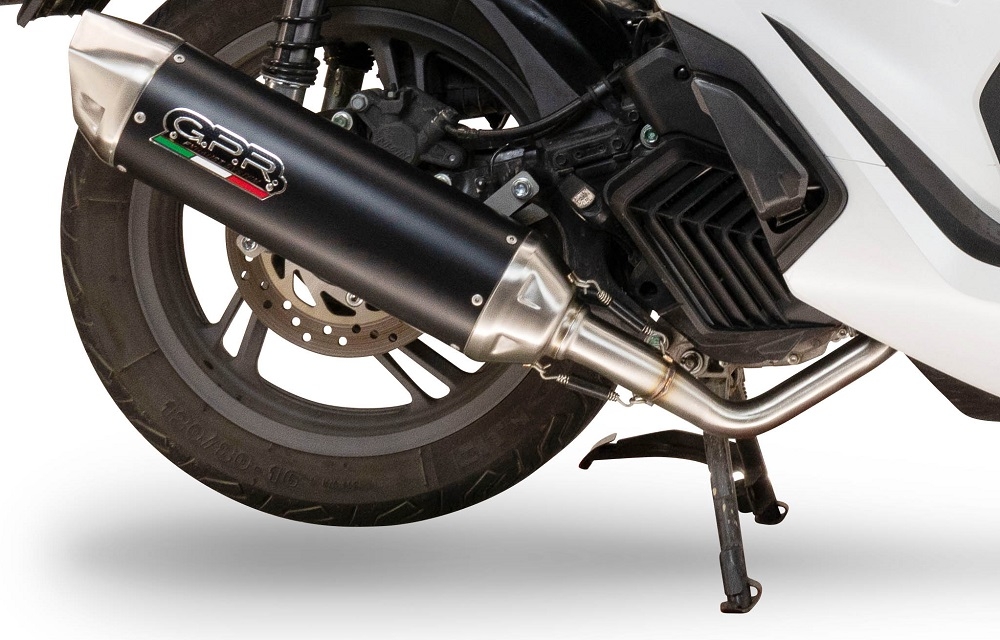 Pot echappement compatible avec Zontes M 350 2023-2025, Furore-X Scooter, Homologué et légal, système d'échappement complet avec catalyseur et db killer amovible 