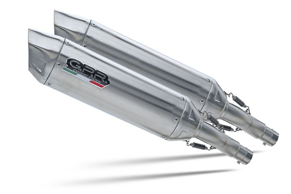 GPR pot echappement compatible avec  Honda Varadero 1000 1999-2011, Furore-X Inox, Paire de pot d'échappement homologuées, livrées avec db killer amovible, catalyseurs et raccords spécifiques 