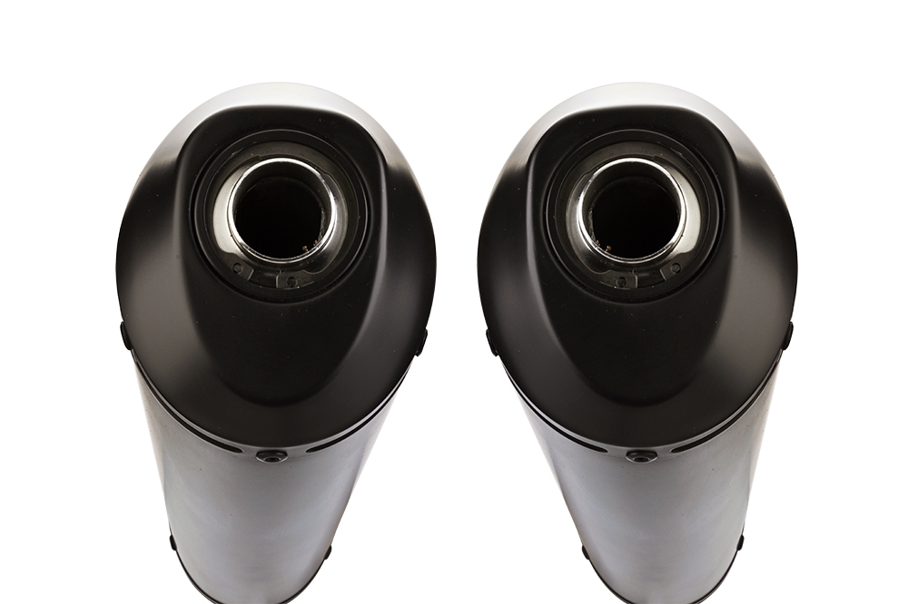 Pot echappement compatible avec Yamaha Bt Bulldog 1100 2002-2007, Ghisa , Paire de pot d'échappement homologuées, livrées avec db killer amovible, catalyseurs et raccords spécifiques 