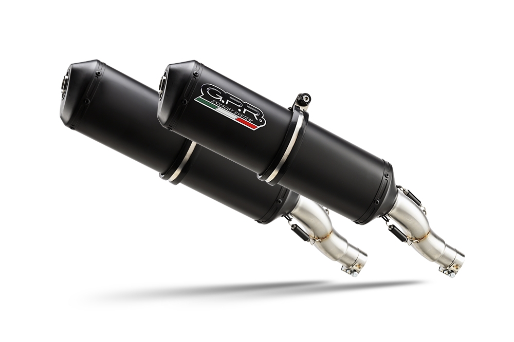 Pot echappement compatible avec Yamaha Bt Bulldog 1100 2002-2007, Ghisa , Paire de pot d'échappement homologuées, livrées avec db killer amovible, catalyseurs et raccords spécifiques 