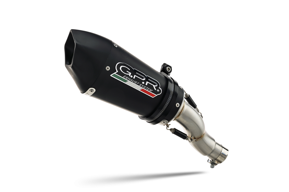 Pot echappement compatible avec Mv Agusta F3 800 2017-2020, GP Evo4 Black Titanium, Échappement légal, homologué,silencieux avec catalyseur, db killer amovible et tuyau de liaison spécifique 