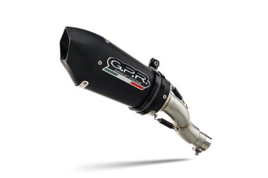 Pot echappement compatible avec Aprilia RS 457 2024-2025, Gpe Ann. Black titanium, Pot d'échappement complet racing, compris de collecteur et db killer amovible, sans homologation 