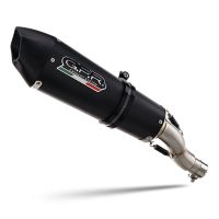 GPR pot echappement compatible avec  Aprilia RS 457 2024-2025, New Gpe Black titanium, Homologué et légal, système d'échappement complet avec catalyseur et db killer amovible 