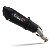 Pot echappement compatible avec Triumph Daytona 660 2023-2025, GP Evo4 Black Titanium, Homologué et légal, système d'échappement complet avec catalyseur et db killer amovible 