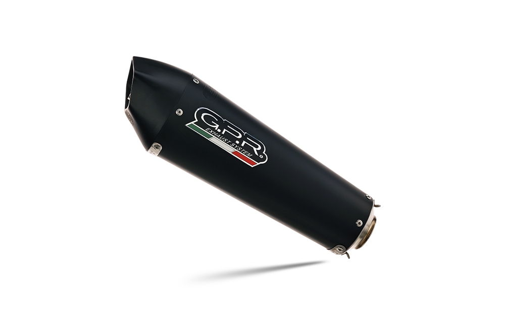 GPR pot echappement compatible avec  Aprilia RS 457 2024-2025, New Gpe Black titanium, Homologué et légal, système d'échappement complet avec catalyseur et db killer amovible 