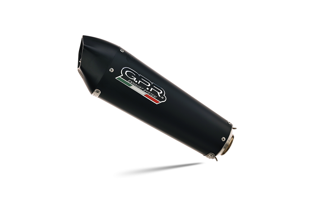Pot echappement compatible avec Ducati Hypermotard 796 2010-2012, Gpe Ann. Black titanium, Pot échappement homologué et légal, silencieux avec mi-collecteur y db killer amovible 