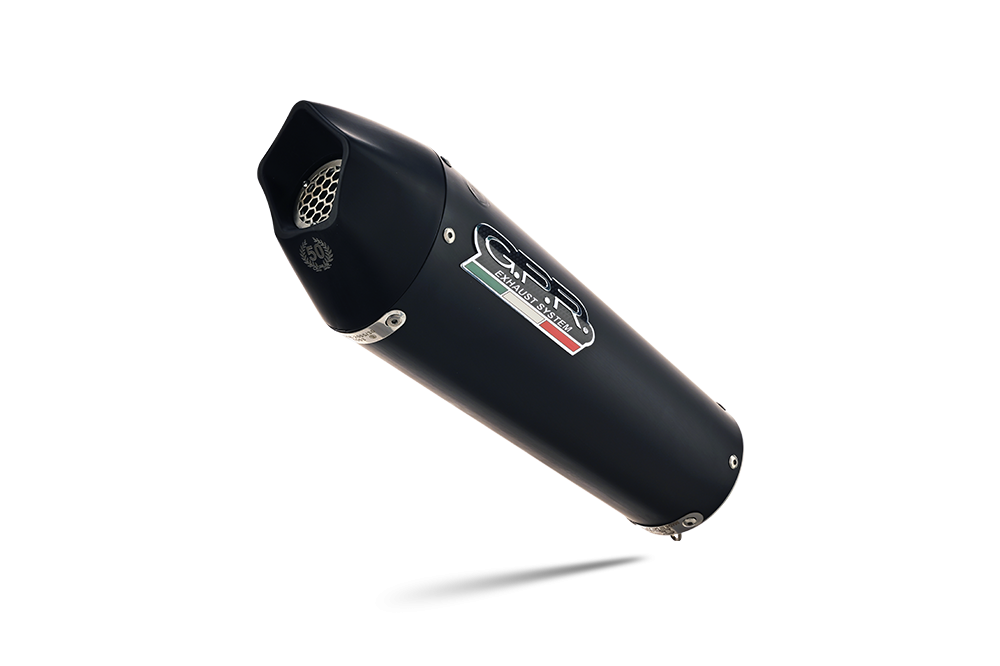 Pot echappement compatible avec Cf Moto 700 Mt 2023-2024, GP Evo4 Black Titanium, Échappement légal, homologué,silencieux avec catalyseur, db killer amovible et tuyau de liaison spécifique 
