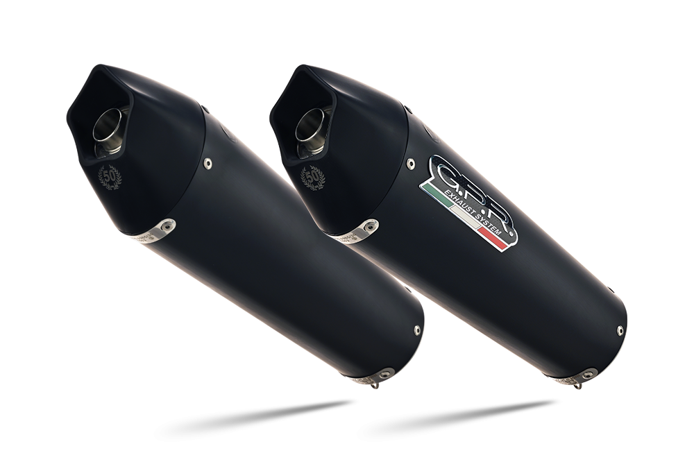 GPR pot echappement compatible avec  Ducati Monster 796 2010-2014, New Grand Prix Evo Black Titanium, Paire de pot d'échappement homologuées, livrées avec db killer amovible et raccords spécifiques 