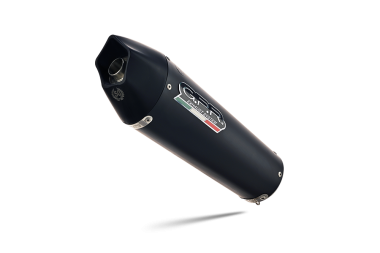 Pot echappement compatible avec Ducati Hypermotard 796 2010-2012, Gpe Ann. Black titanium, Pot échappement homologué et légal, silencieux avec mi-collecteur, db killer amovible et catalyseur 