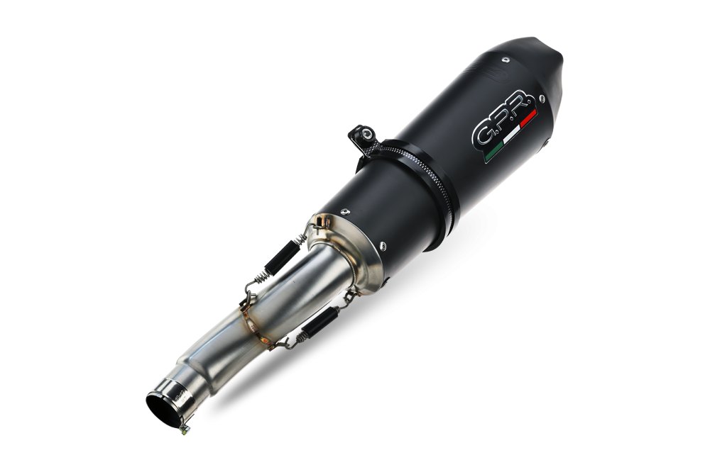 GPR pot echappement compatible avec  Ktm Enduro 690 R 2021-2024, New Grand Prix Evo Black Titanium, Pot Échappement slip-on homologué, légal, avec db killer amovible, tuyau de liaison et catalyseur 