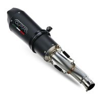 GPR pot echappement compatible avec  Aprilia RS 457 2024-2025, New Gpe Black titanium, Homologué et légal, système d'échappement complet avec catalyseur et db killer amovible 