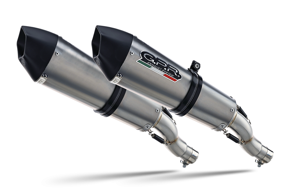 Pot echappement compatible avec Honda Cbr1100XX Superblackbird - X Eleven 1997-2006, Gpe Ann. titanium, Paire de pot d'échappement homologuées, livrées avec db killer amovible et raccords spécifiques 