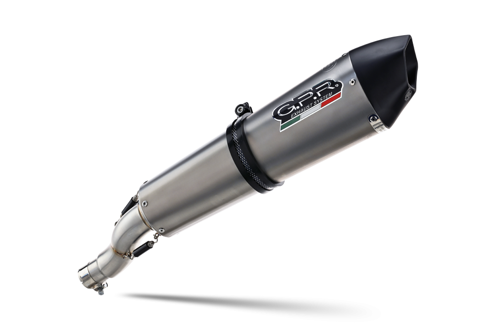 Pot echappement compatible avec Moto Guzzi Griso 1100 2005-2008, Gpe Ann. titanium, Échappement légal, homologué,silencieux avec db killer amovible et tuyau de liaison spécifique 