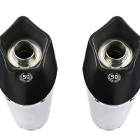 Pot echappement compatible avec Honda Cbr1100XX Superblackbird - X Eleven 1997-2006, Gpe Ann. titanium, Paire de pot d'échappement homologuées, livrées avec db killer amovible et raccords spécifiques 