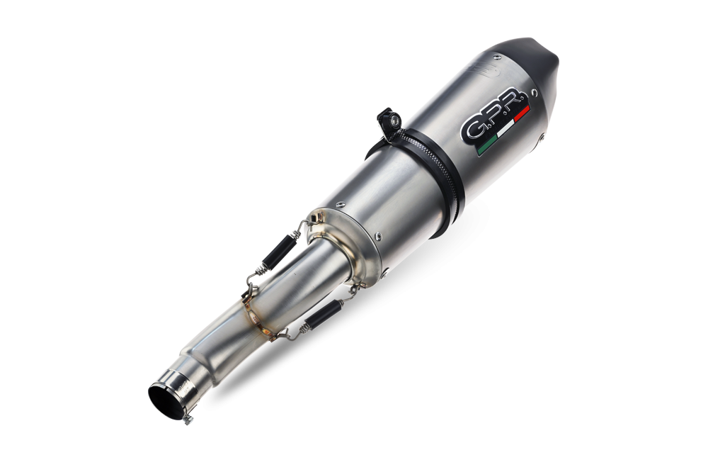 Pot echappement compatible avec Bmw R Nine-T 1200 -Pure -Racer -Scrambler -Urban G-S 2013-2016, Gpe Ann. titanium, Échappement légal, homologué,silencieux avec db killer amovible et tuyau de liaison spécifique 