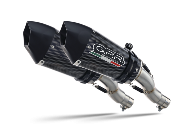 Pot echappement compatible avec Ducati Hypermotard 1100 -1100 Evo 2007-2012, Gpe Ann. Poppy, Paire de pot d'échappement homologuées, livrées avec db killer amovible et raccords spécifiques 