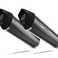 Pot echappement compatible avec Aprilia Shiver 900 2017-2020, GP Evo4 Poppy, Paire de pot d'échappement homologuées, livrées avec db killer amovible et raccords spécifiques 