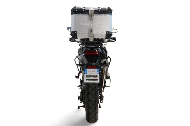 Top case GPR TECH compatible with  Voge 625DSX 2024/2026 e5 Top Case Alpitech en aluminium, couleur argent avec plaque spécifique incluse Capacité Litres 35