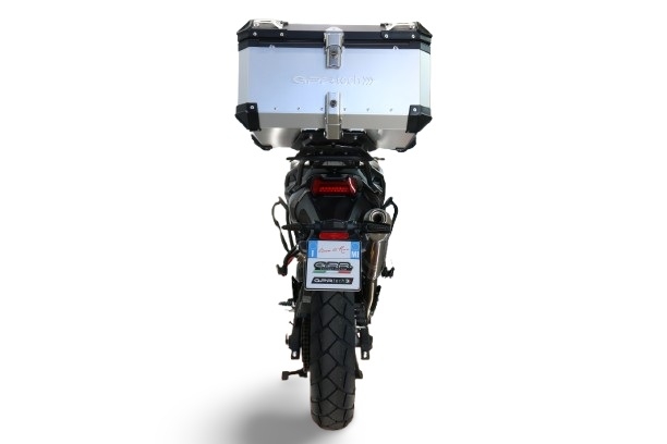 Top case GPR TECH compatible with  Voge 625DSX 2024/2026 e5 Top Case Alpitech en aluminium, couleur argent avec plaque spécifique incluse Capacité Litres 55