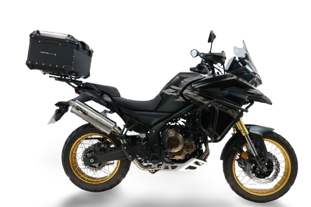 Top case GPR TECH compatible with  Voge 625DSX 2024/2026 e5 Top Case Alpitech en aluminium, couleur noire avec plaque spécifique incluse Capacité Litres 45