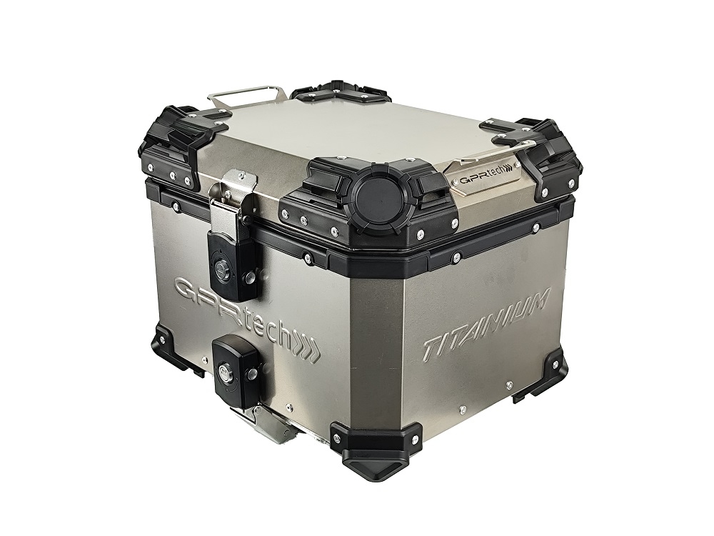 GPR TECH TOP CASE ALPI-TECH 35 LT. Top case en Titane, couleur naturel avec plaque universelle incluse Capacité Litres 35