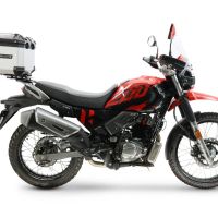 Top case GPR TECH compatible with  Hero Xpulse 200 4V 2025/2026 E5 plus Top Case Alpitech en aluminium, couleur argent avec plaque spécifique incluse Capacité Litres 26