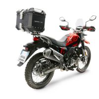 Top case GPR TECH compatible with  Hero Xpulse 200 4V 2025/2026 E5 plus Top Case Alpitech en aluminium, couleur noire avec plaque spécifique incluse Capacité Litres 26