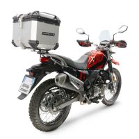 Top case GPR TECH compatible with  Hero Xpulse 200 BS6 4V 2021/2024 E5 Top Case Alpitech en aluminium, couleur argent avec plaque spécifique incluse Capacité Litres 35