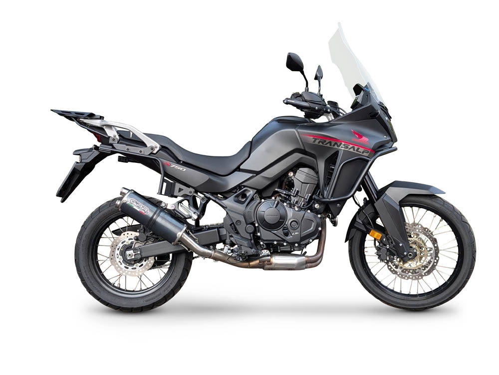 GPR pot echappement compatible avec  Honda XL750 TRANSALP 750 2023-2025, Dual Poppy, Échappement légal, homologué,silencieux avec db killer amovible et tuyau de liaison spécifique 