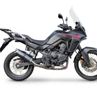 GPR pot echappement compatible avec  Honda XL750 TRANSALP 750 2023-2025, Dual Poppy, Échappement légal, homologué,silencieux avec db killer amovible et tuyau de liaison spécifique 