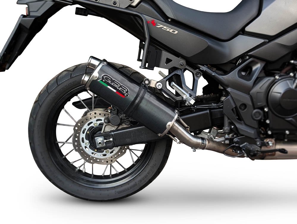 GPR pot echappement compatible avec  Honda XL750 TRANSALP 750 2023-2025, Dual Poppy, Échappement légal, homologué,silencieux avec db killer amovible et tuyau de liaison spécifique 