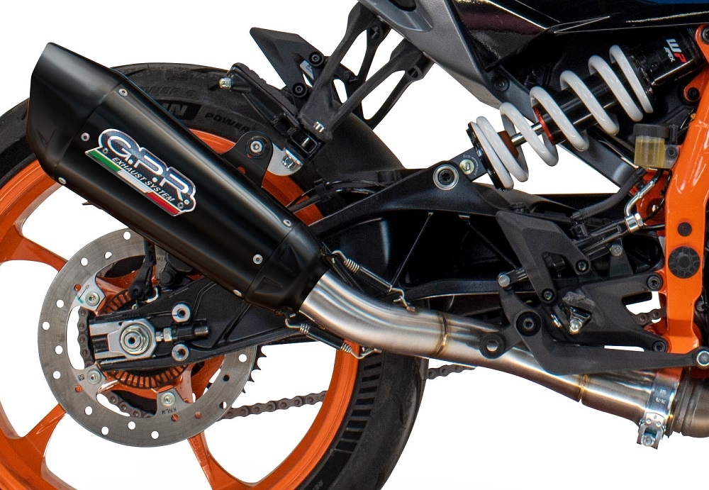 Pot echappement compatible avec Husqvarna Vitpilen 401 2024-2025, GP-Revo Black Titanium, Échappement légal, homologué,silencieux avec db killer amovible et tuyau de liaison spécifique 