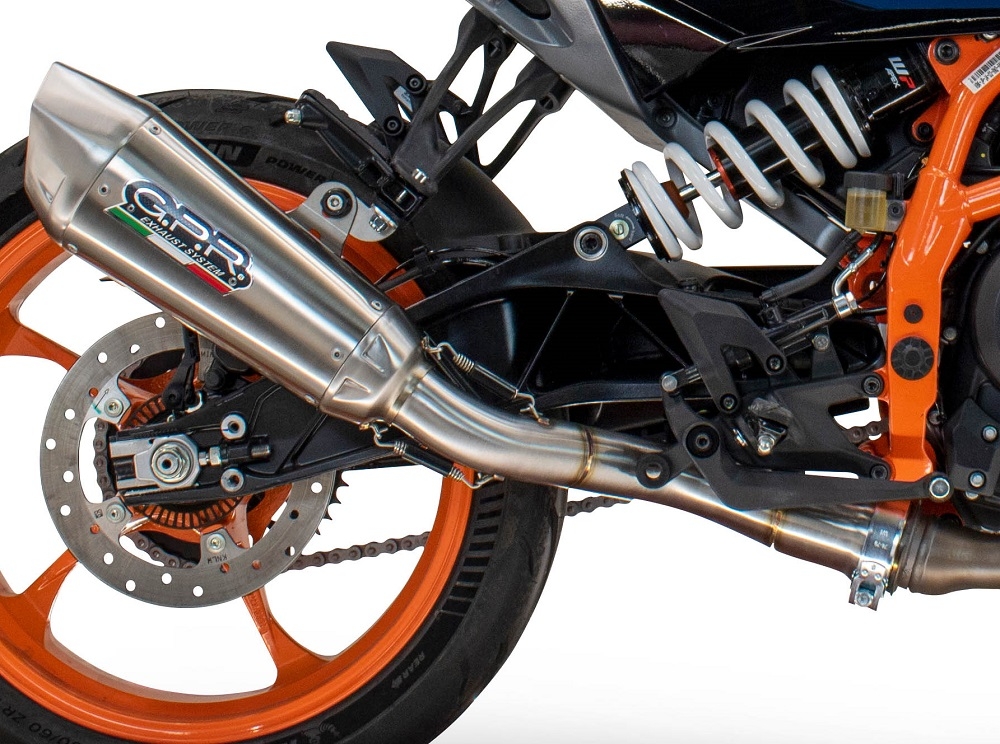 Pot echappement compatible avec Husqvarna Svartpilen 401 2024-2025, GP-Revo Titanium, Échappement légal, homologué,silencieux avec db killer amovible et tuyau de liaison spécifique 