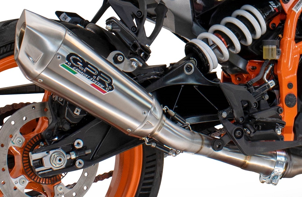 Pot echappement compatible avec Husqvarna Svartpilen 401 2024-2025, GP-Revo Titanium, Échappement légal, homologué,silencieux avec db killer amovible et tuyau de liaison spécifique 