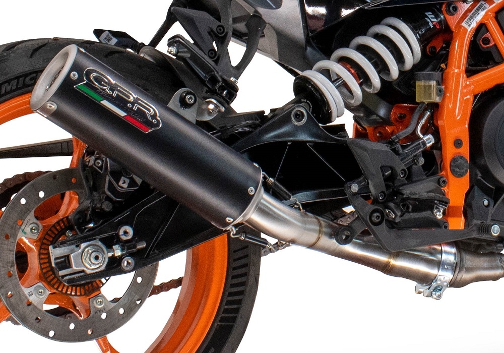 Pot echappement compatible avec Husqvarna Svartpilen 401 2024-2025, M3 Black Titanium, Échappement légal, homologué,silencieux avec db killer amovible et tuyau de liaison spécifique 