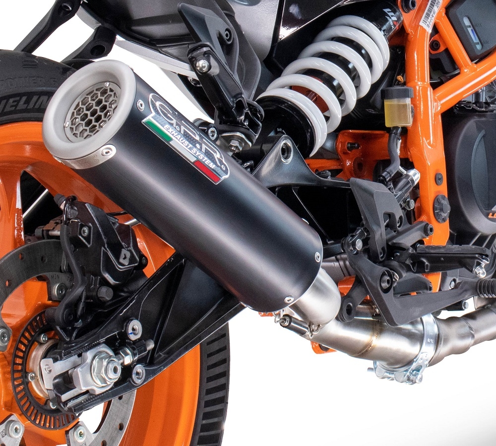 Pot echappement compatible avec Husqvarna Svartpilen 401 2024-2025, M3 Black Titanium, Échappement légal, homologué,silencieux avec db killer amovible et tuyau de liaison spécifique 