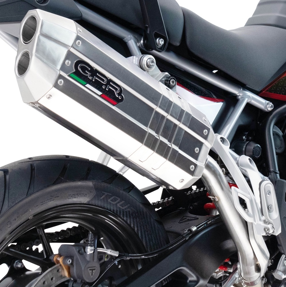 Pot echappement compatible avec Yamaha Tenere 700 2021-2024, Hyper Sonic Inox, Échappement légal, homologué,silencieux avec db killer amovible et tuyau de liaison spécifique 